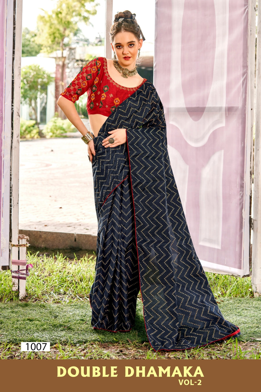 Kayaan Dastoor Vol-01 Chiffon Saree – 8 PCS Set – M.R. Saree Emporium