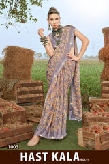 Kayaan Hastkala Vol-01 Moss Chiffon Fancy Saree | M.R. Saree Emporium
