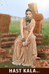 Kayaan Hastkala Vol-01 Moss Chiffon Fancy Saree | M.R. Saree Emporium
