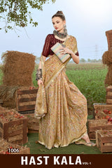 Kayaan Hastkala Vol-01 Moss Chiffon Fancy Saree | M.R. Saree Emporium