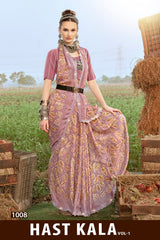 Kayaan Hastkala Vol-01 Moss Chiffon Fancy Saree | M.R. Saree Emporium