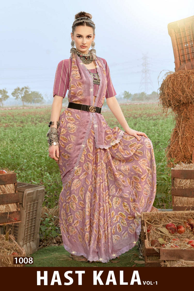 Kayaan Hastkala Vol-01 Moss Chiffon Fancy Saree | M.R. Saree Emporium