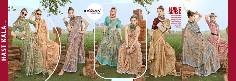 Kayaan Hastkala Vol-01 Moss Chiffon Fancy Saree | M.R. Saree Emporium