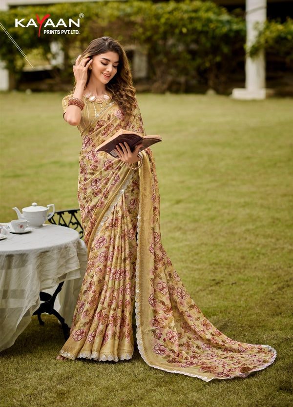 Kayaan Hastkala Vol-3 Moss Chiffon Fancy Saree | M.R. Saree Emporium