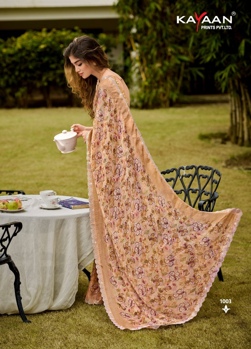 Kayaan Hastkala Vol-3 Moss Chiffon Fancy Saree | M.R. Saree Emporium