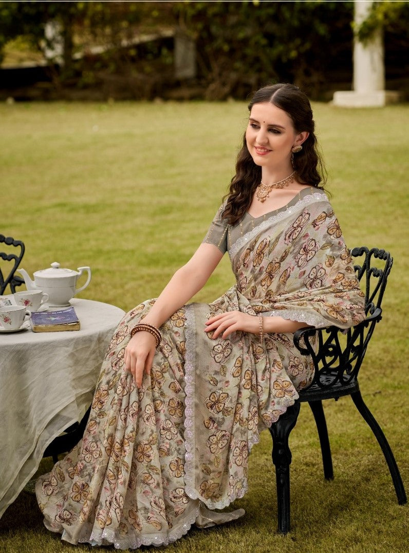 Kayaan Hastkala Vol-3 Moss Chiffon Fancy Saree | M.R. Saree Emporium