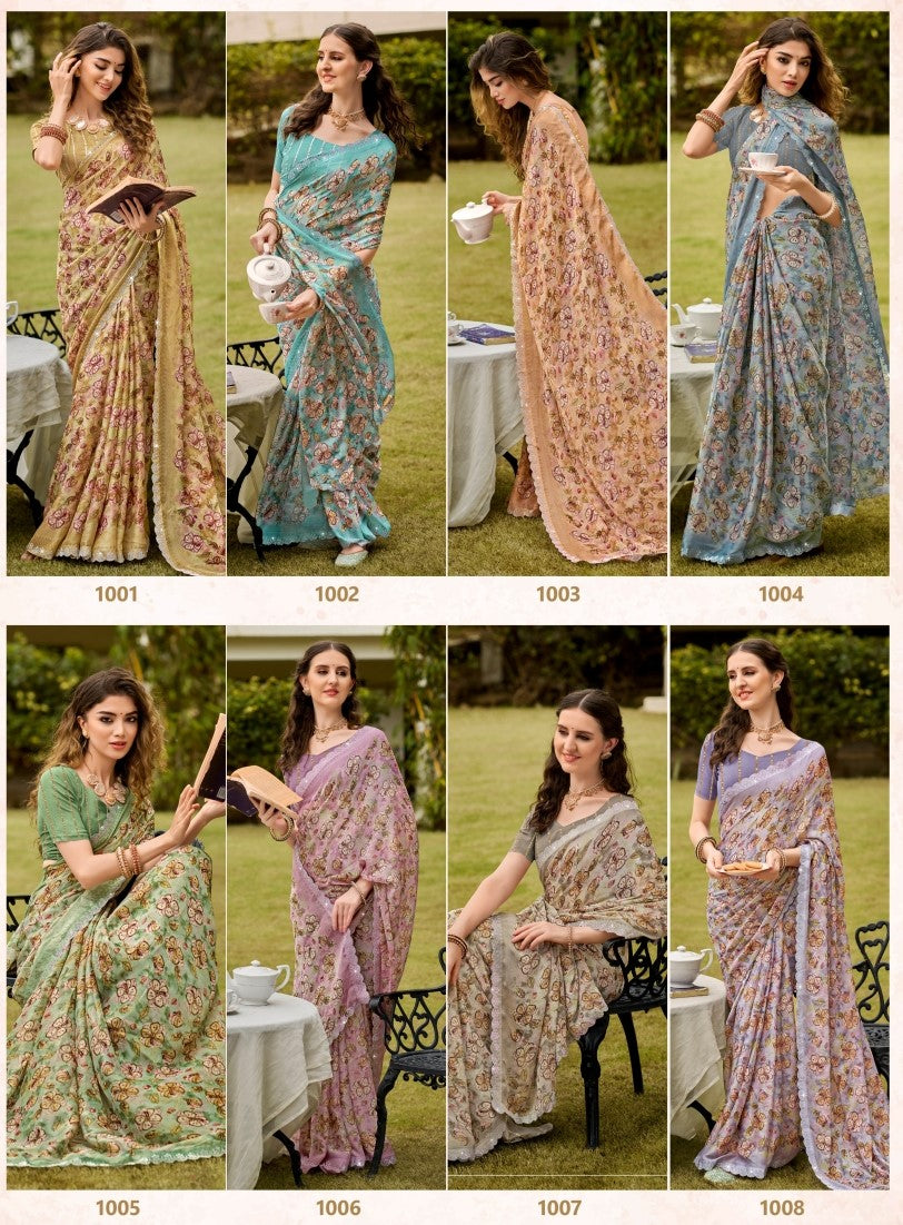 Kayaan Hastkala Vol-3 Moss Chiffon Fancy Saree | M.R. Saree Emporium