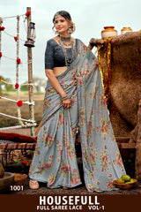 Housefull Vol-1 Kayaan Print Moss Chiffon Fancy Saree M.R. Saree Emporium
