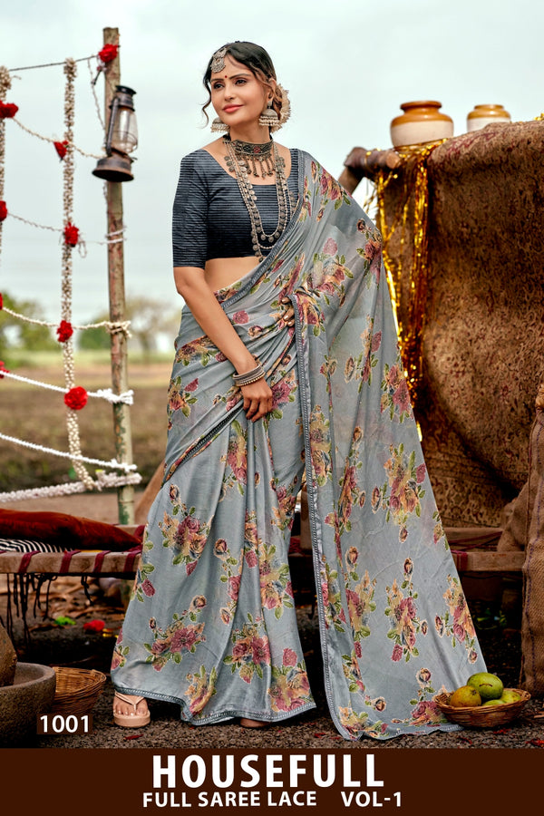 Housefull Vol-1 Kayaan Print Moss Chiffon Fancy Saree M.R. Saree Emporium