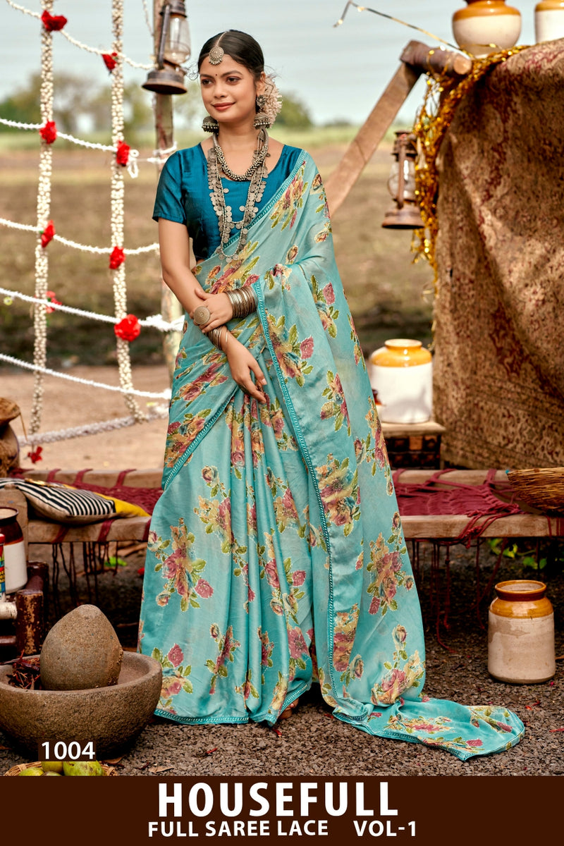 Housefull Vol-1 Kayaan Print Moss Chiffon Fancy Saree M.R. Saree Emporium