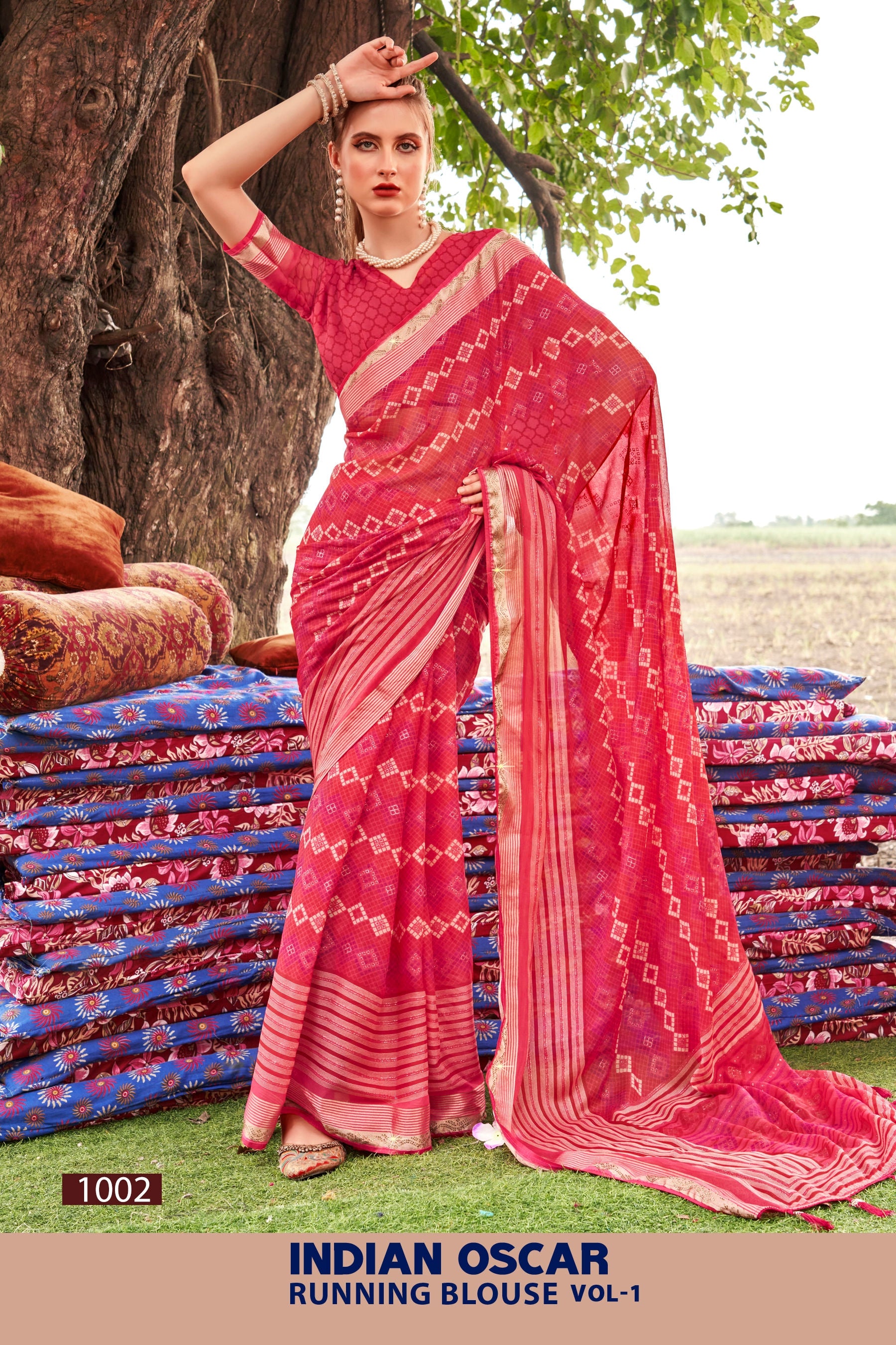 Moss Chiffon Saree – Indian Oscar Running Blouse Vol-1 8 Pcs Set -M.R. Saree Emporium