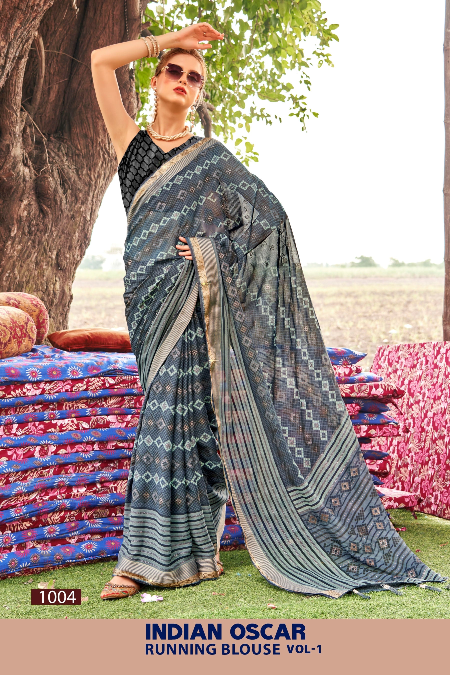 Moss Chiffon Saree – Indian Oscar Running Blouse Vol-1 8 Pcs Set -M.R. Saree Emporium