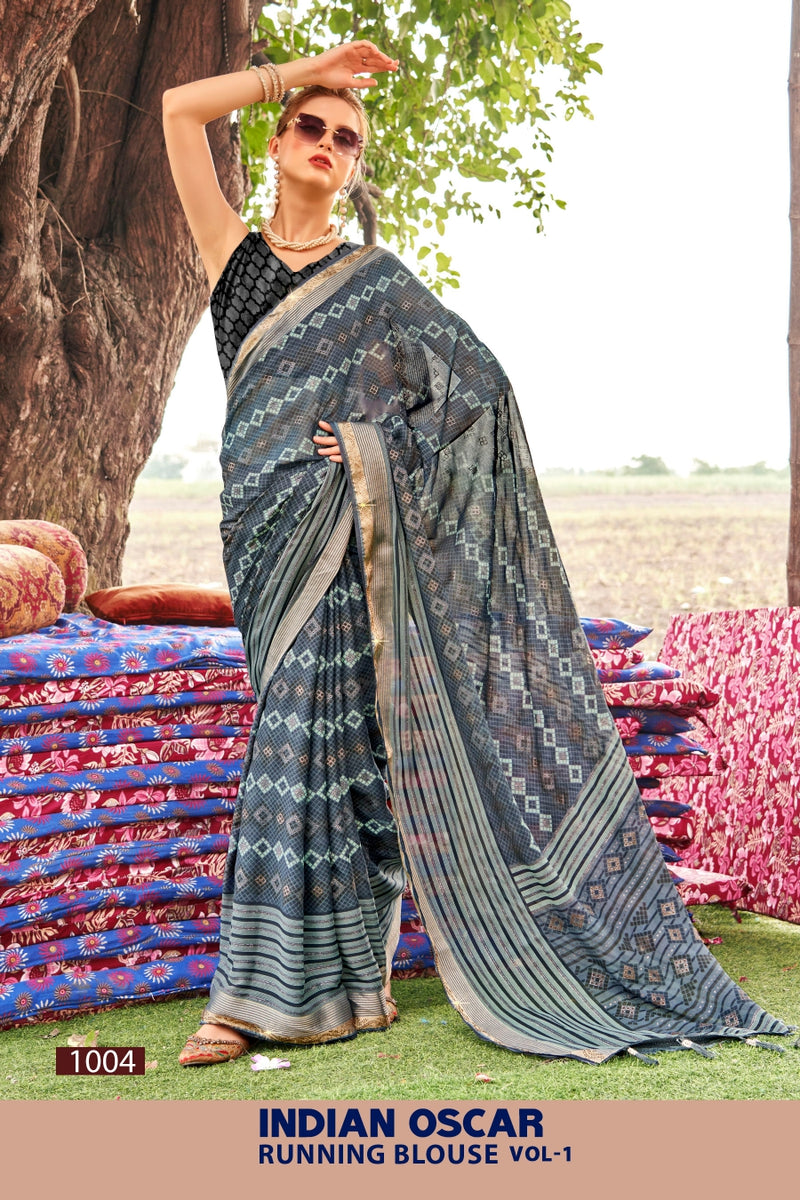 Kayaan Indian Oscar Vol-1 Moss Chiffon Saree – 8 PCS Set – M.R. Saree Emporium