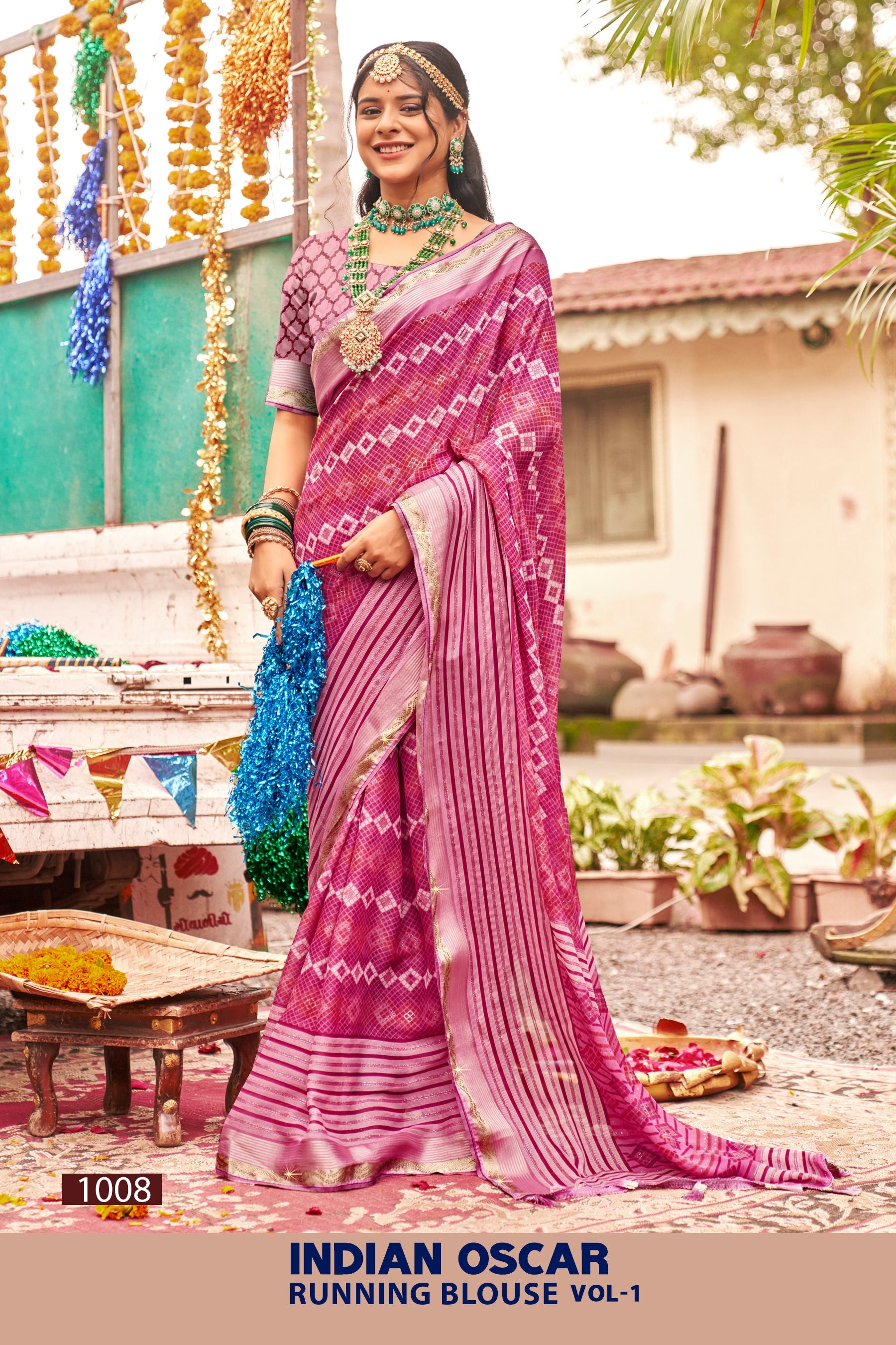 Moss Chiffon Saree – Indian Oscar Running Blouse Vol-1 8 Pcs Set -M.R. Saree Emporium