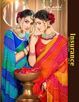 Kayaan Insurance Vol-76 Chiffon Saree – 8 PCS Set – M.R. Saree Emporium