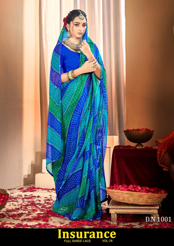 Kayaan Insurance Vol-76 Chiffon Saree – 8 PCS Set – M.R. Saree Emporium