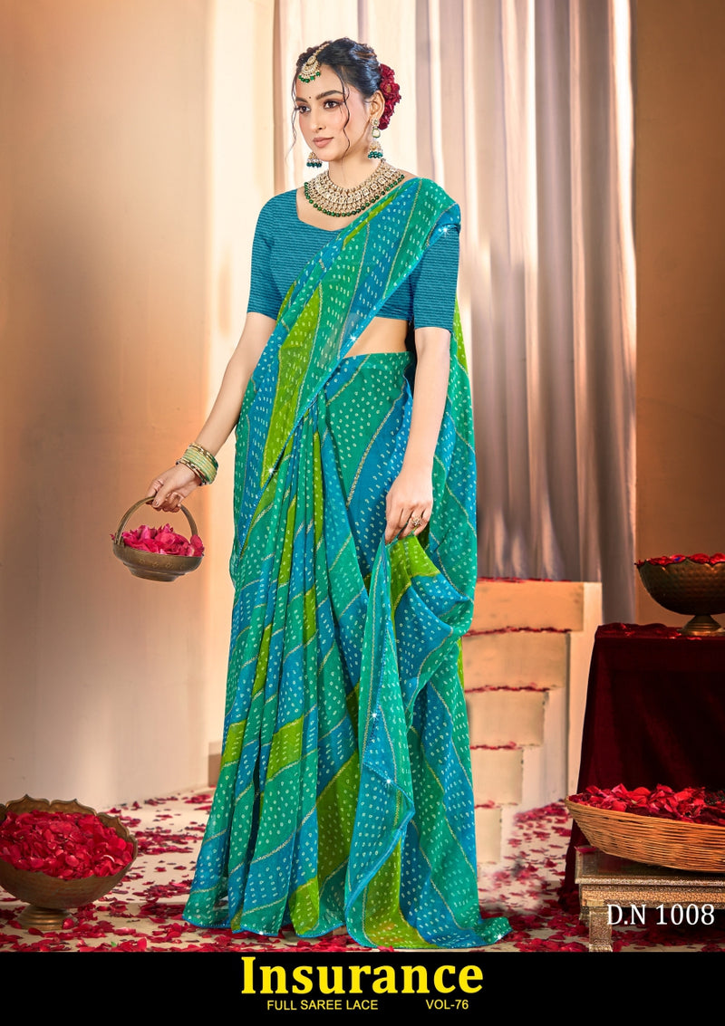 Kayaan Insurance Vol-76 Chiffon Saree – 8 PCS Set – M.R. Saree Emporium