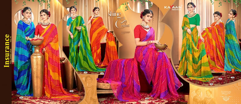 Kayaan Insurance Vol-76 Chiffon Saree – 8 PCS Set – M.R. Saree Emporium