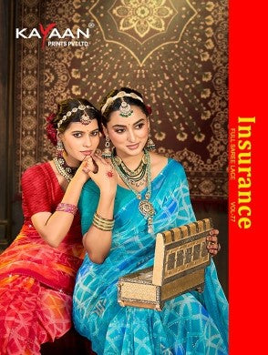 Kayaan Insurance Vol-77 Chiffon Saree – 8 PCS Set – M.R. Saree Emporium