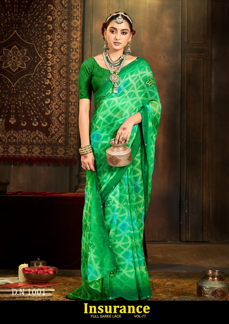 Kayaan Insurance Vol-77 Chiffon Saree – 8 PCS Set – M.R. Saree Emporium
