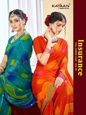 Kayaan Insurance Vol-78 Chiffon Saree – 8 PCS Set – M.R. Saree Emporium