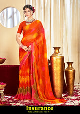 Kayaan Insurance Vol-78 Chiffon Saree – 8 PCS Set – M.R. Saree Emporium