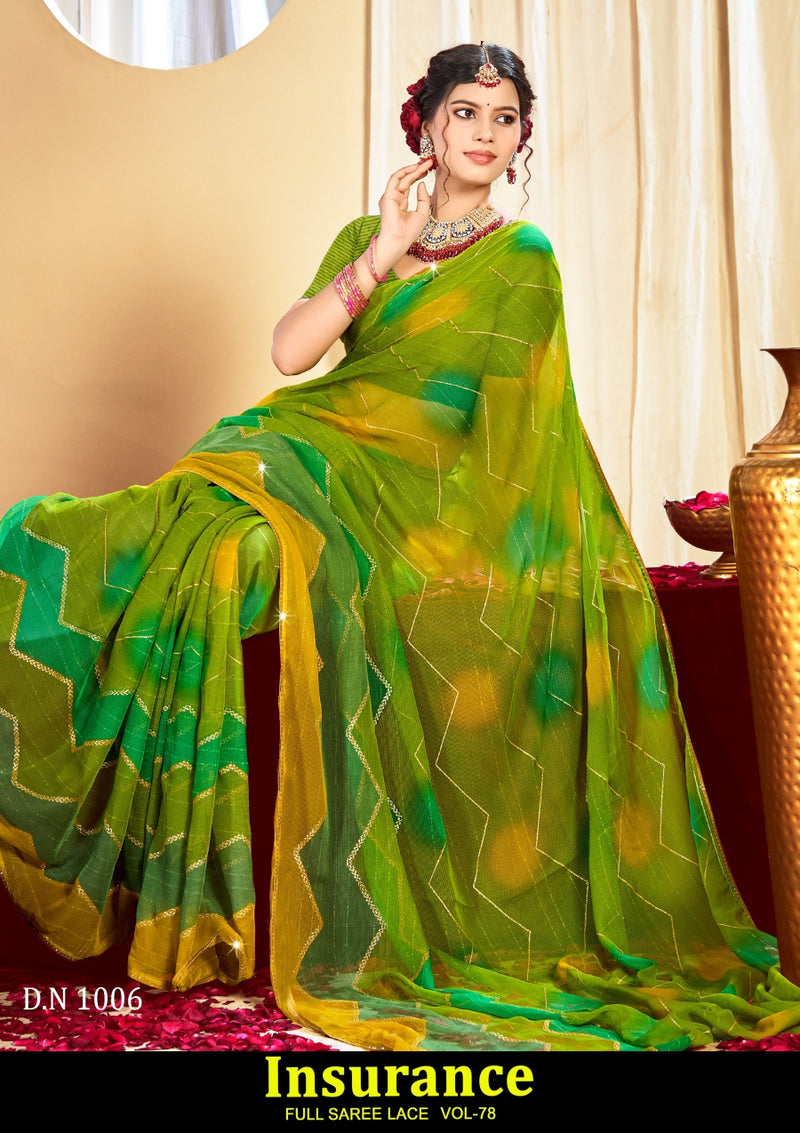 Kayaan Insurance Vol-78 Chiffon Saree – 8 PCS Set – M.R. Saree Emporium