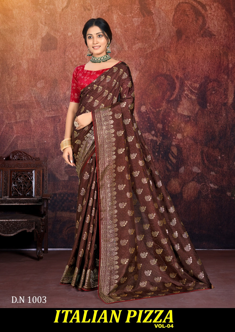 Kayaan Italian Pizza Vol-04 Designer Saree Collection -8 Pcs Set -M.R. Saree Emporium