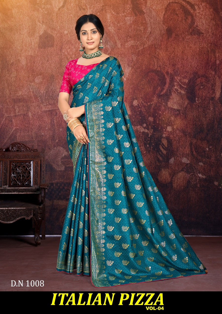 Kayaan Italian Pizza Vol-04 Designer Saree Collection -8 Pcs Set -M.R. Saree Emporium