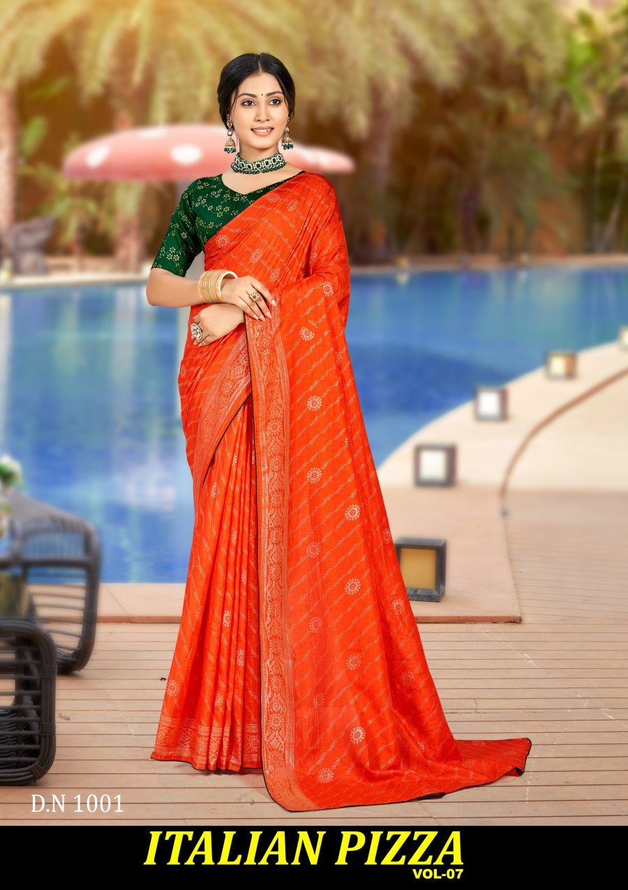 Kayaan Italian Pizza Vol-07 Designer Saree Collection -8 Pcs Set -M.R. Saree Emporium