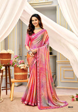 Krishnaleela Juilee Floral Printed Saree – 8 Pcs Set – M.R. Saree Emporium (