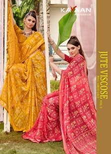 Kayaan Jute Viscose Vol-3 Saree – 8 PCS Set – M.R. Saree Emporium