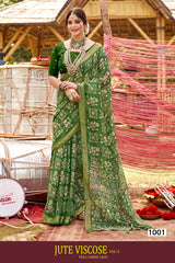 Kayaan Jute Viscose Vol-3 Saree – 8 PCS Set – M.R. Saree Emporium