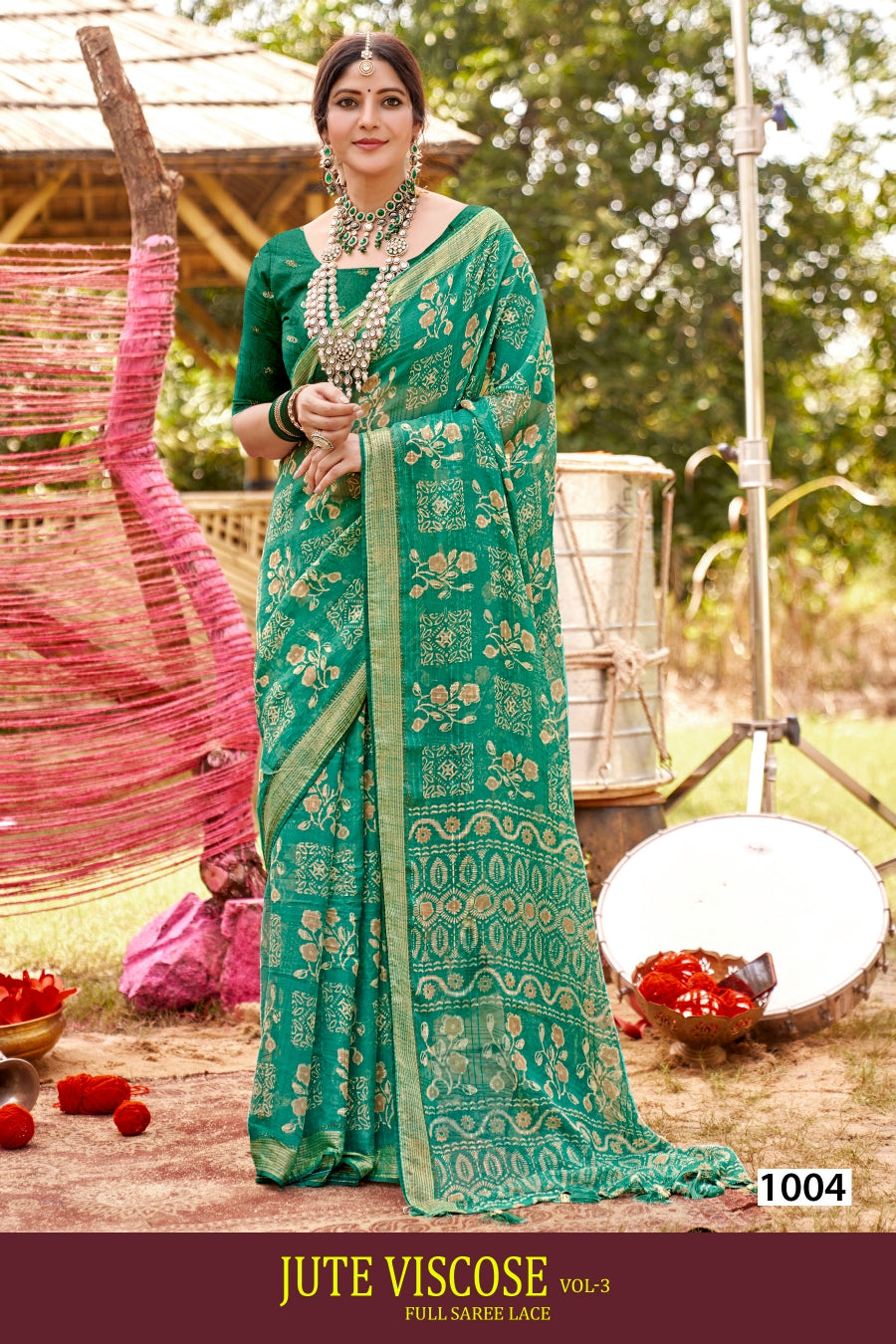 Kayaan Jute Viscose Vol-3 Saree – 8 PCS Set – M.R. Saree Emporium