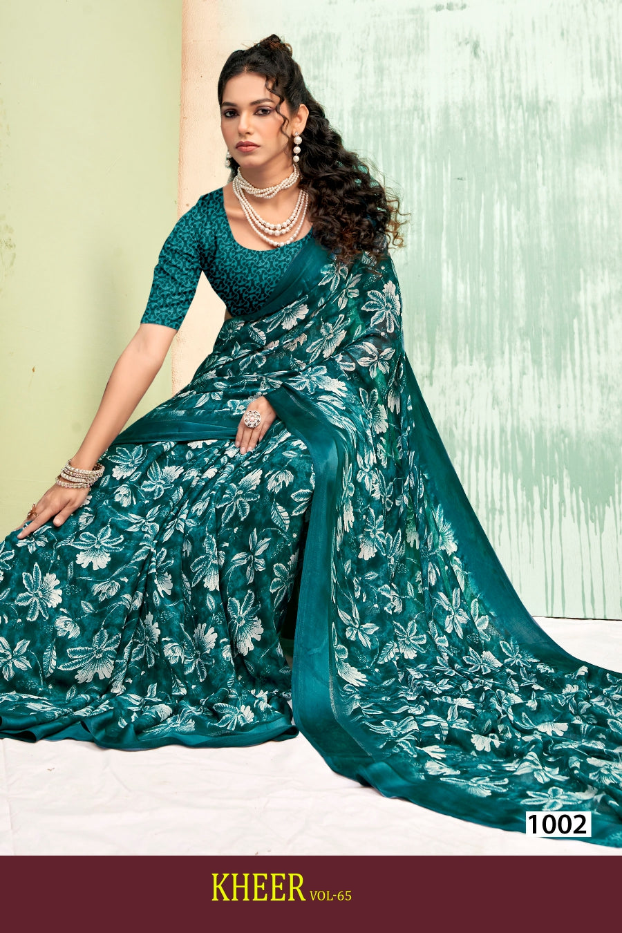 Moss Chiffon Kheer Vol-65 Printed Saree Collection – 8 Pcs Set -Premium Daily Wear Sarees -M.R. Saree Emporium