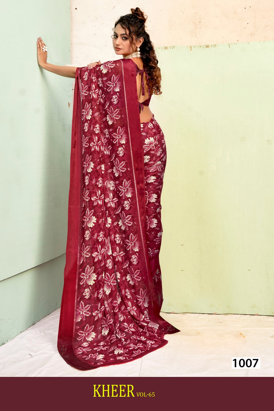 Moss Chiffon Kheer Vol-65 Printed Saree Collection – 8 Pcs Set -Premium Daily Wear Sarees -M.R. Saree Emporium