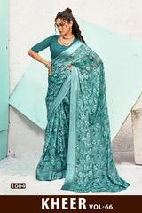 Moss Chiffon Kheer Vol-66 Printed Saree Collection – 8 Pcs Set -Premium Daily Wear Sarees -M.R. Saree Emporium