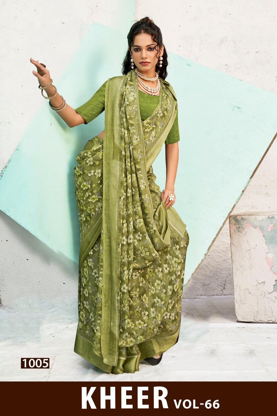 Moss Chiffon Kheer Vol-66 Printed Saree Collection – 8 Pcs Set -Premium Daily Wear Sarees -M.R. Saree Emporium