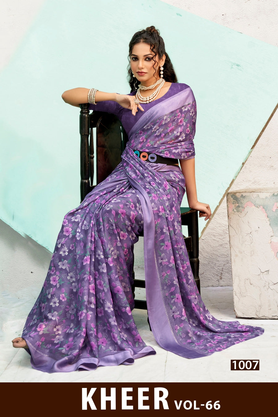 Moss Chiffon Kheer Vol-66 Printed Saree Collection – 8 Pcs Set -Premium Daily Wear Sarees -M.R. Saree Emporium