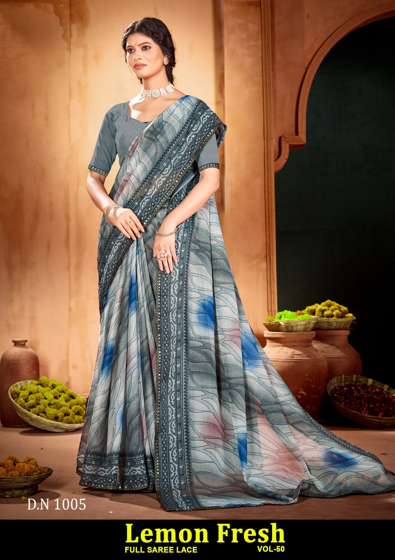 Kayaan Leman Fresh Vol-50 Chiffon Saree – 8 PCS Set – M.R. Saree Emporium