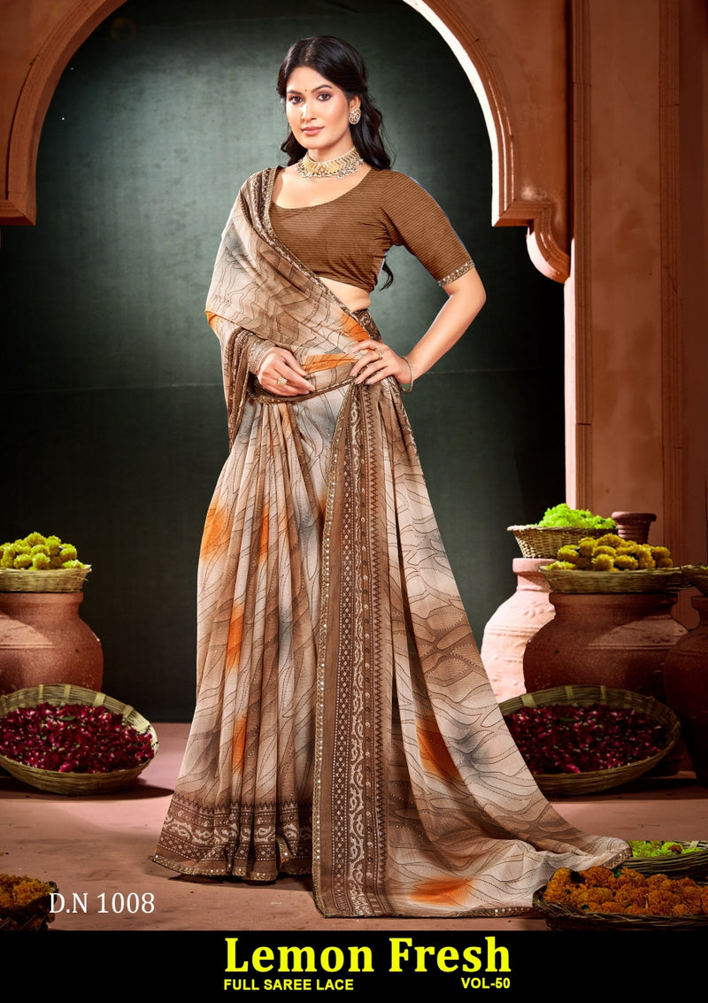 Kayaan Leman Fresh Vol-50 Chiffon Saree – 8 PCS Set – M.R. Saree Emporium