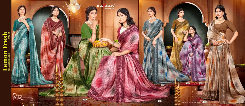 Kayaan Leman Fresh Vol-50 Chiffon Saree – 8 PCS Set – M.R. Saree Emporium