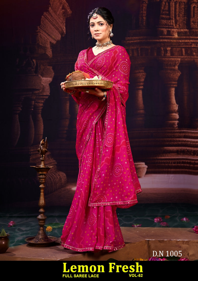 Kayaan Leman Fresh Vol-52 Chiffon Saree – 8 PCS Set – M.R. Saree Emporium