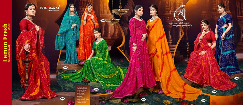 Kayaan Leman Fresh Vol-52 Chiffon Saree – 8 PCS Set – M.R. Saree Emporium