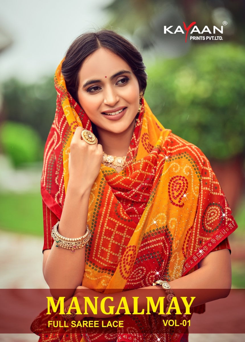 Kayaan Mangalmay Vol-01 Chiffon Saree – 8 PCS Set – M.R. Saree Emporium