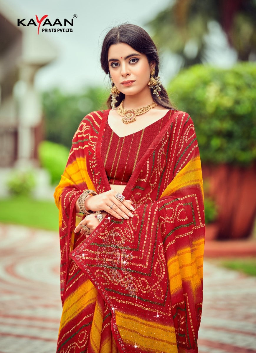 Kayaan Mangalmay Vol-01 Chiffon Saree – 8 PCS Set – M.R. Saree Emporium