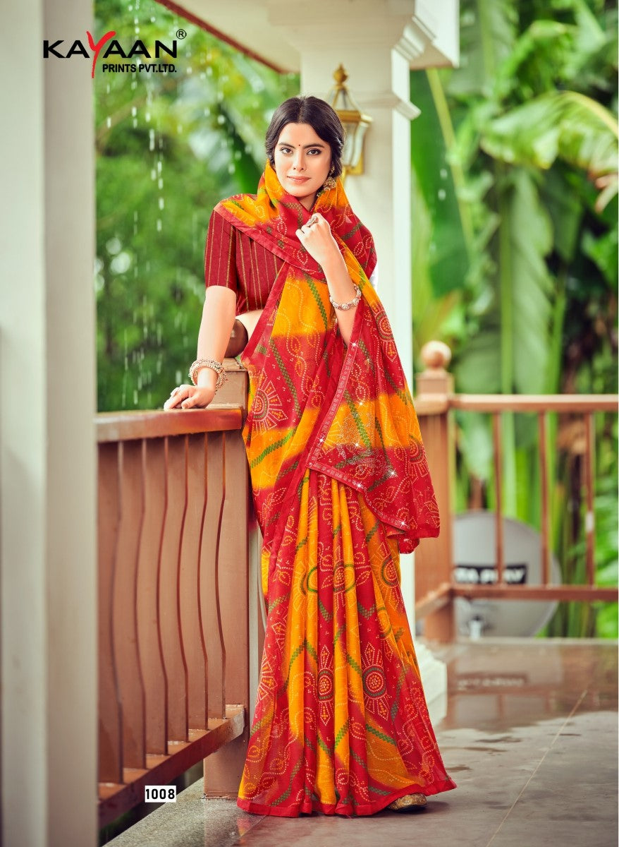 Kayaan Mangalmay Vol-01 Chiffon Saree – 8 PCS Set – M.R. Saree Emporium