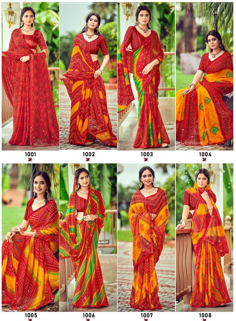 Kayaan Mangalmay Vol-01 Chiffon Saree – 8 PCS Set – M.R. Saree Emporium