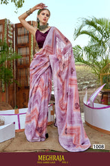 Meghraja Vol-1 Kayaan Print Simmer Chiffon Fancy Saree M.R. Saree Emporium