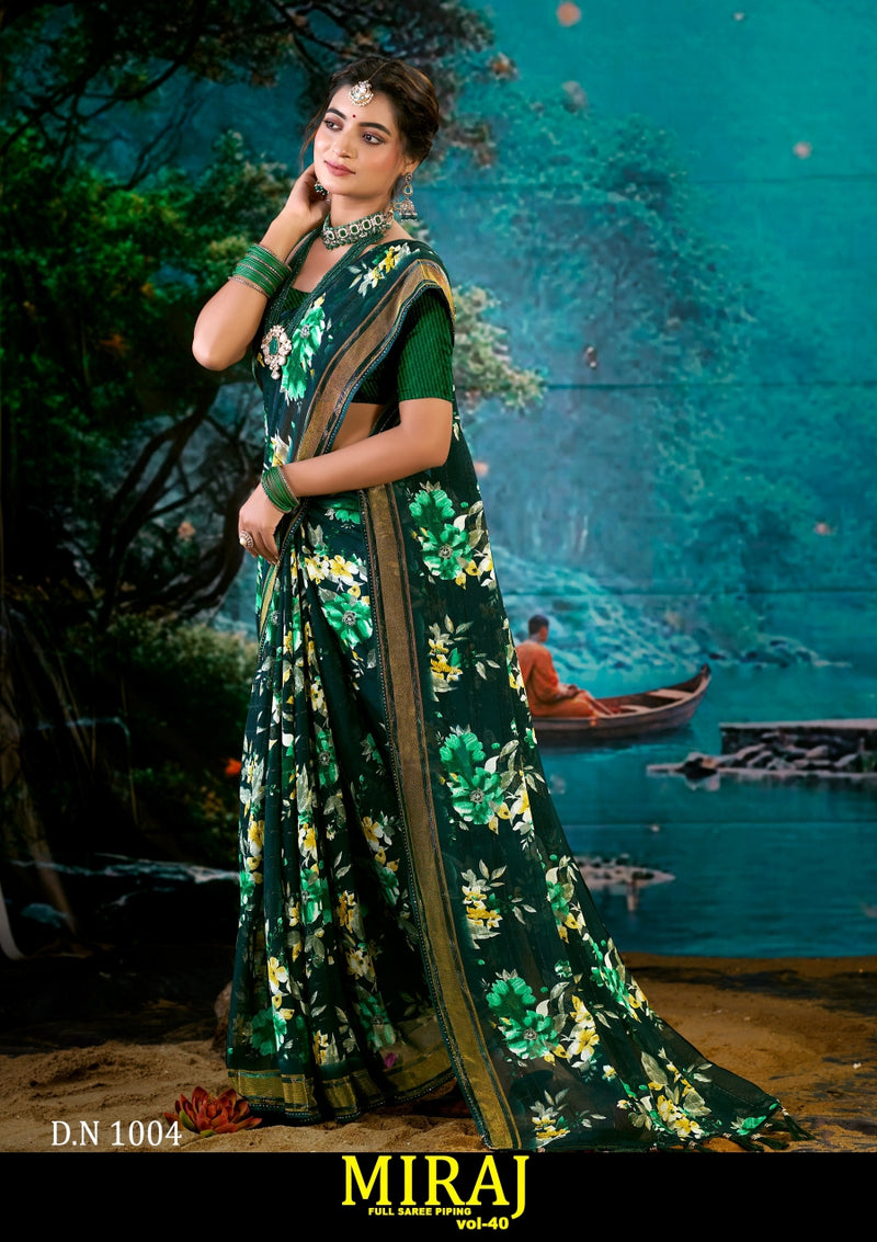 Kayaan Miraj Vol-40 Simmar Chiffon Saree – 8 PCS Set – M.R. Saree Emporium